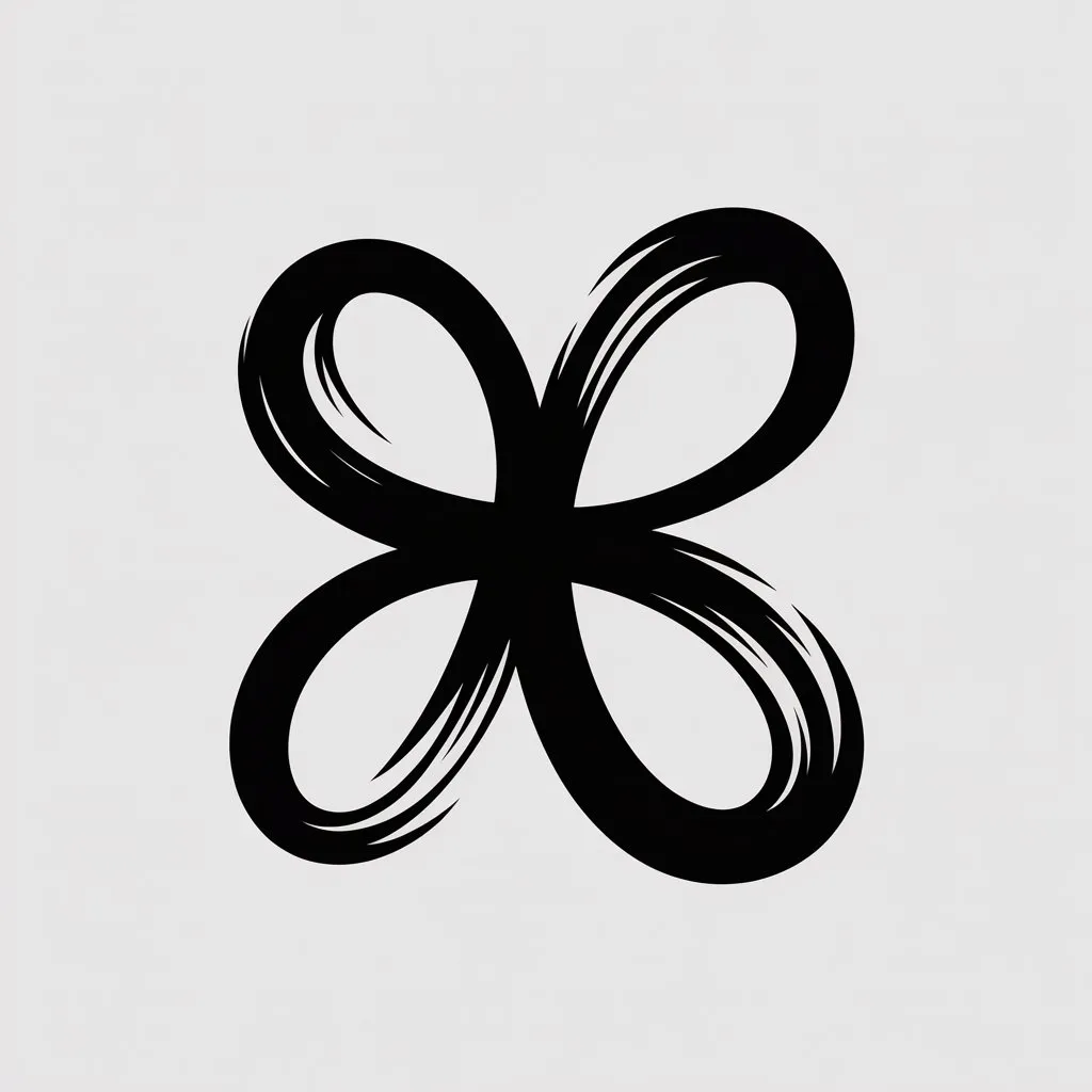 Four interwoven loops forming a knot